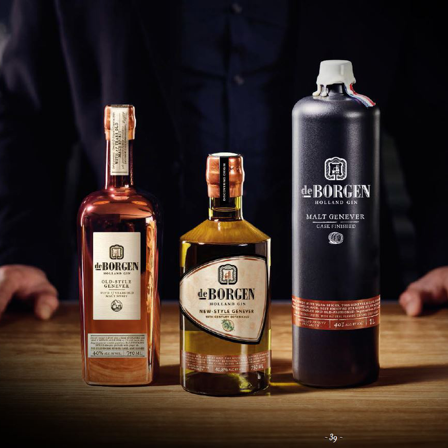Three bottles of Hooghoudt de Borgen jenever